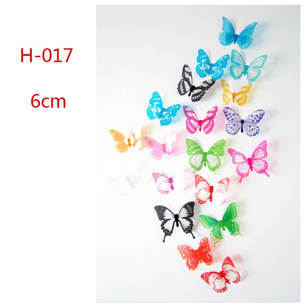 18pcs Decal Wall Stickers Home Decorations 3D Butterfly Rainbow Butterfly 3D Wallpaper Bedroom Decor