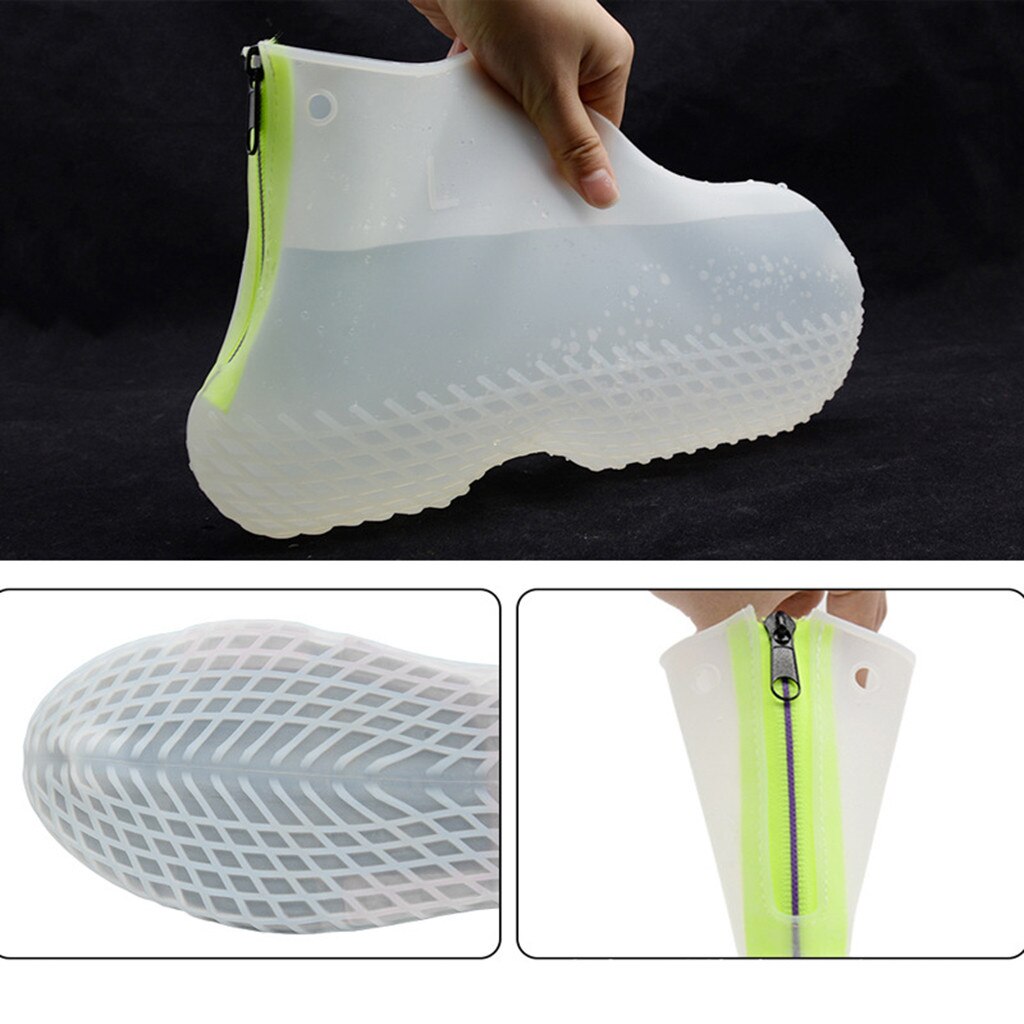 Waterdichte rits Siliconen antislip schoen Cover Outdoor Regendicht Wandelen Skid-proof slijtvaste Schoen Covers outdoor draagbare