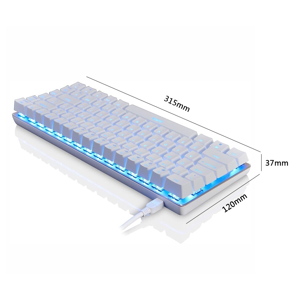 Ajazz AK33 82 touches clavier mécanique USB filaire LED rétro-éclairage clavier de jeu ergonomique pour ordinateur