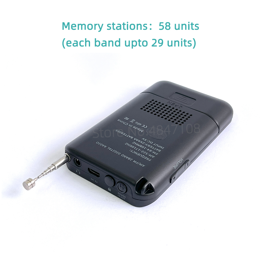 Radio portatile Mini Pocket FM AM Step 9/10KHZ ricevitore digitale schermo LCD ad alta sensibilità con altoparlante antenna telescopica