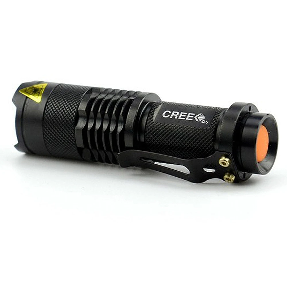 Nueva Mini linterna LED CREE Q5 de 2000 lúmenes AA/14500 linterna de enfoque con Zoom ajustable linterna impermeable para exteriores