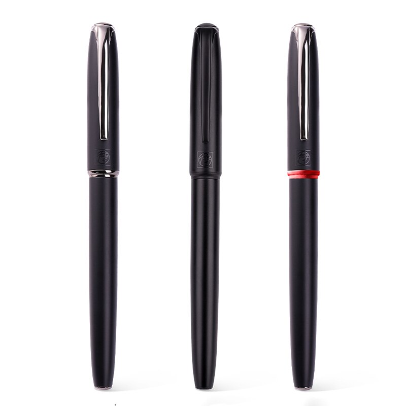Picasso Pimio Black Metal Fountain Pen Titanium Black EF/M/Bent Nib 0.38/0.6/1.0mm Matte Barrel Box Option Business Pen Set