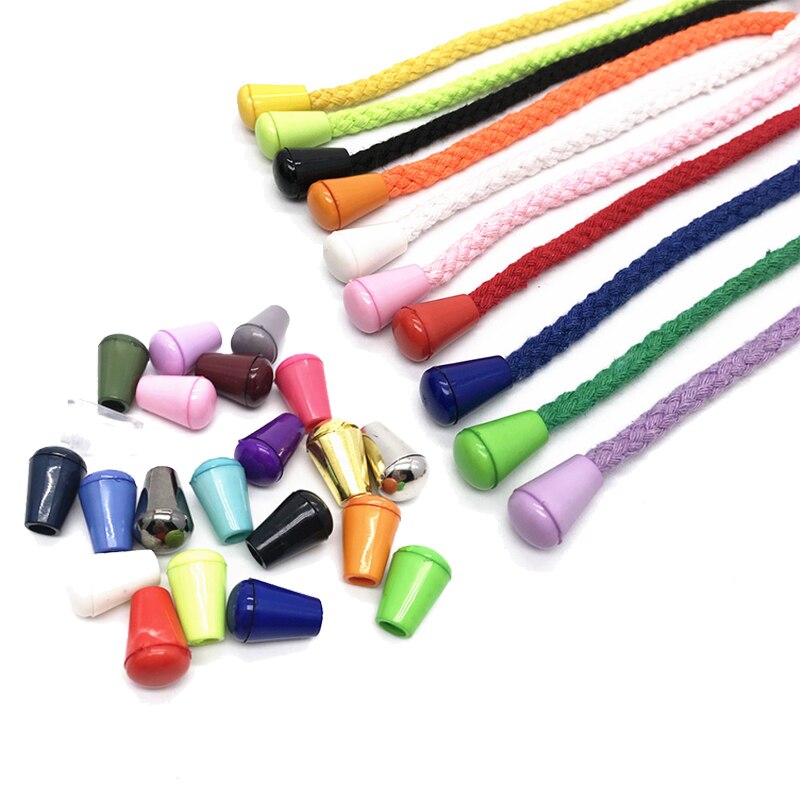 20Pcs DIY Cord Ends Bell Stopper With Lid Lock Colorful Plastic Toggle Clip For Paracord Clothes Bags Sports Wear Shoes