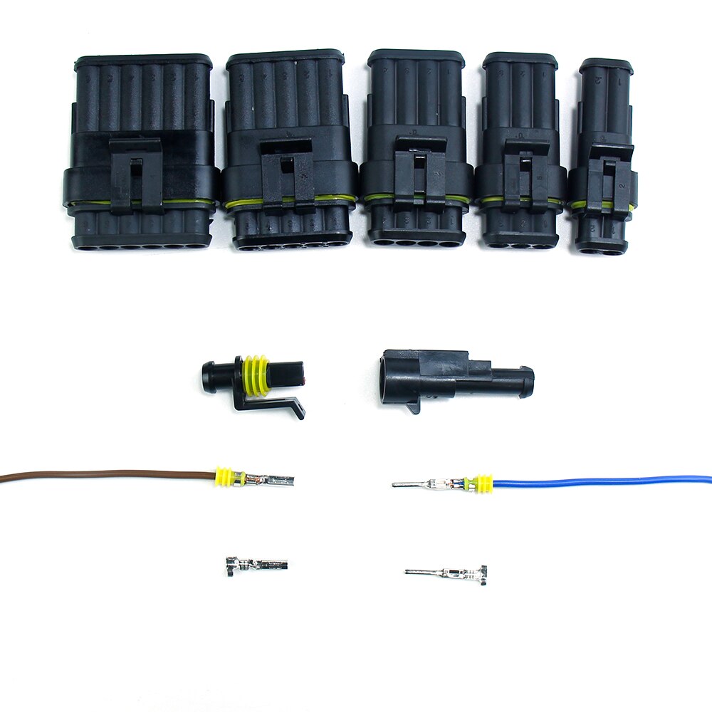 10Sets 1P 2P 3P 4P 5P 6Pins Way 1.5 Super seal Waterproof Electrical Automotive Wire Connector Plug Female Male For Car