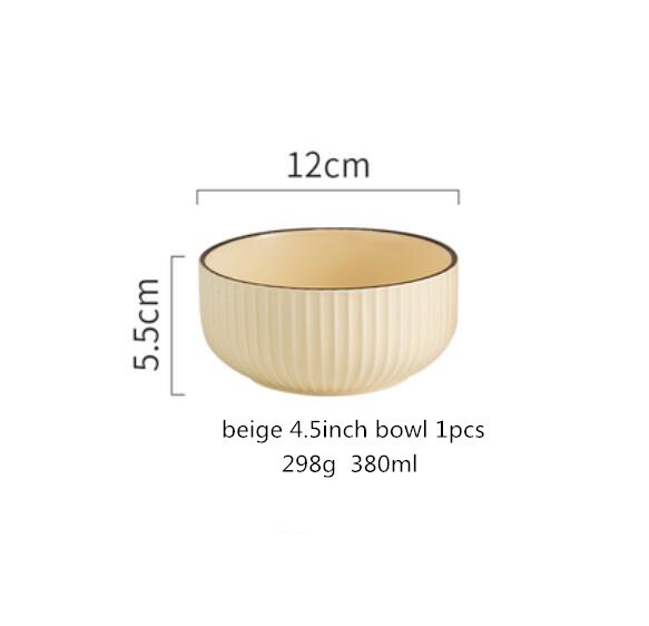 Green And Beige Matte Ceramic Steak Food Plate Nordic Style Tableware Bowl Ins Dinner Dish High End Porcelain Dinnerware: b 4.5inch bowl