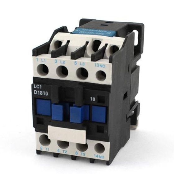 Ac-kontaktor  ac220v spole 18a 3- fas 1no 50/60hz motorstartrelä  lc1 d1810 svart
