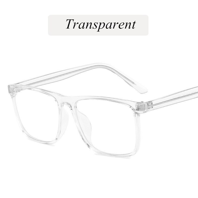 Classic Square optical Eyeglasses Frame woman reading Eyewear Glasses Frame Men Prescription Glasses: Transparent