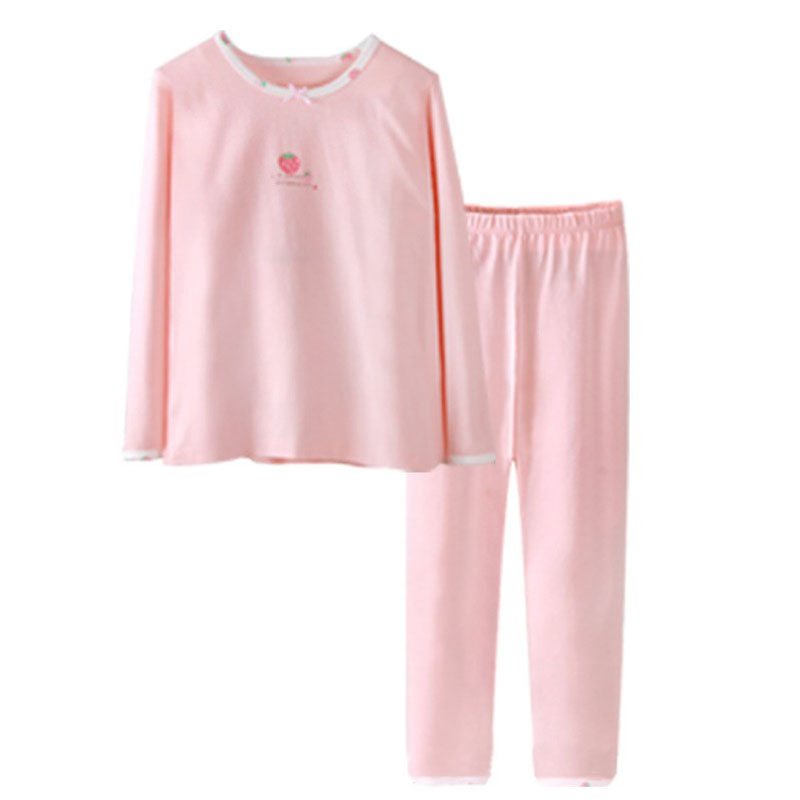 Kinderen Casual Pyjama Kleding Set Meisjes Leuke Nachtkleding Pak Sets Kinderen Lange Mouwen + Broek 2 Stuk Katoen pyjama Sets: A1 / 130