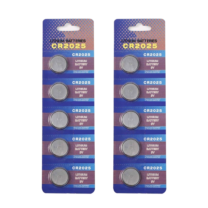 10pc/5pc cr2025 bateria células tipo moeda desempenho confiável saída estável: Preto