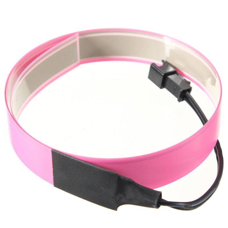 El tråd färgglad flexibel elektroluminiscerande tejp el tejp batteriström vit/blå/röd/rosa/lila/grön/citrongrön/gul: Rosa