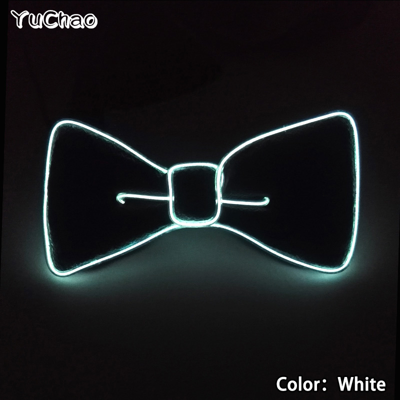 Fluorescerande led-fluga som lyser upp gentleman slipsbar klubb rekvisita neonglödande dans maskerad herrfluga kostym