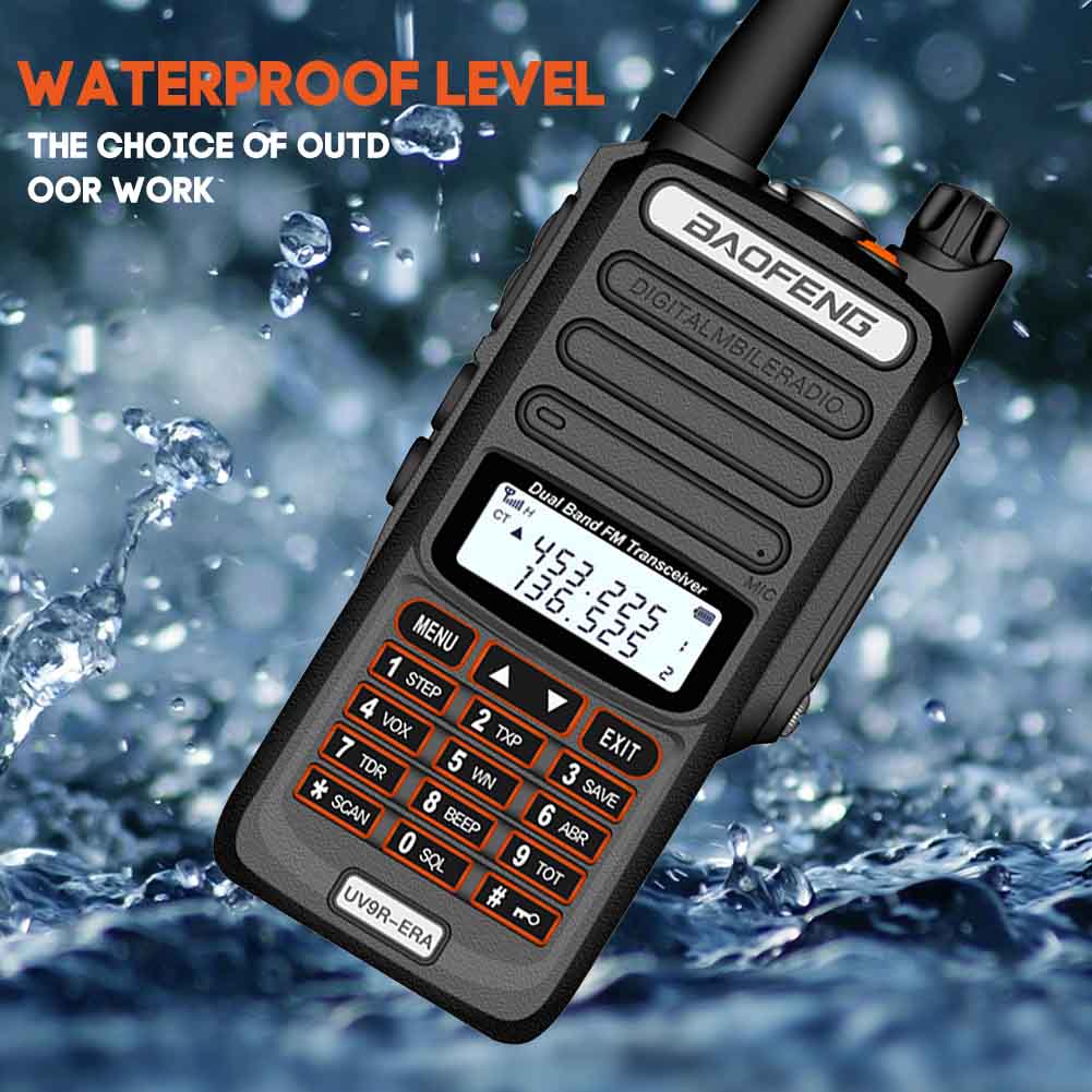 Baofeng UV9R-ERA Walkie Talkie 128 Channel Vhf Uhf 18W Led Display Transceiver Two Way Radio Met Antenne Eu/au/Us Plug IP68