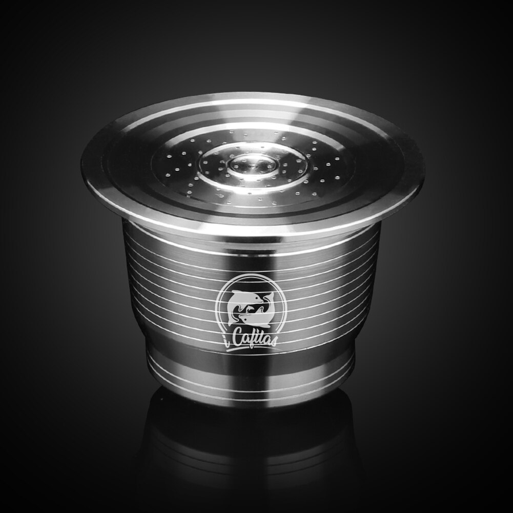 Nespresso Reusable Capsule with Press coffee Metal Tamper Refillable Inoxidable Coffee Pod Filters Stainless Steel