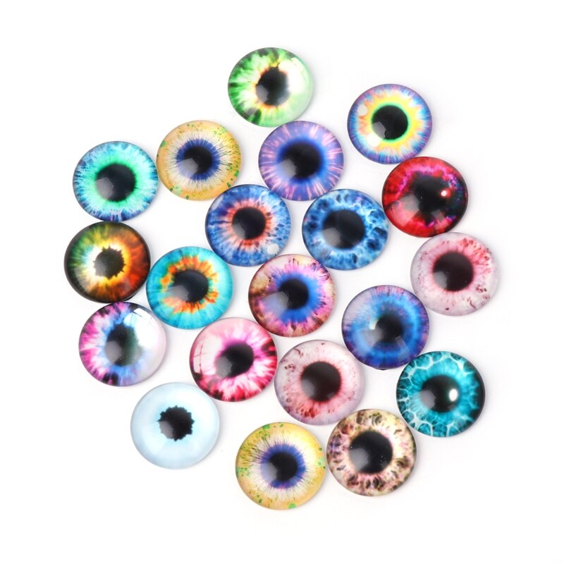10/16/20mm l9cd de 20 yeux de poupée en verre, accessoires de bijoux artisanaux pour bricolage