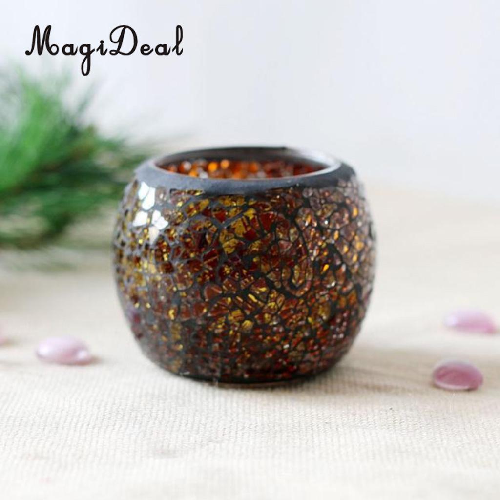MagiDeal sortiert Marokkanischen Mosaik Glas Votiv Kerzenhalter Tee Licht Leuchter Kerzenhalter Heimat Dekor Tabletop Mittelpunkt: 04