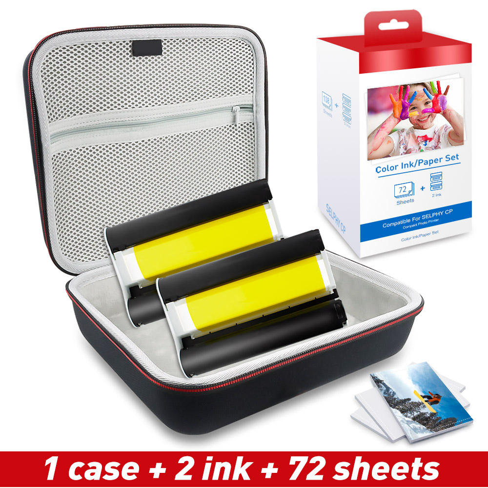 UniPlus – Sac de protection rigide pour Canon Selphy CP1300, CP1200, CP1000, mallette de rangement pour imprimante photo, sac à main étanche, boîte de voyage pour transporter,: 1 Case - 2 Set