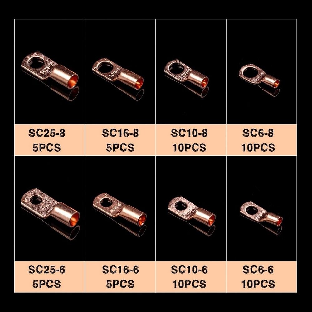 60Pcs/260Pcs &amp; Toepassing Rate Auto Auto Open Vat Koperen Ring Lug Terminals Draad Blote kabel Crimp Wire Connectoren
