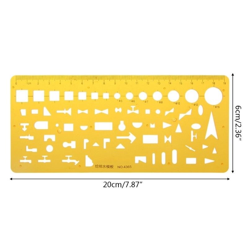 XRHYY Flow Chart Symbol Drafting Template Ruler Stencil Measuring Tool Student School Product Kit Lab&amp;Scientific Supplies: 4365
