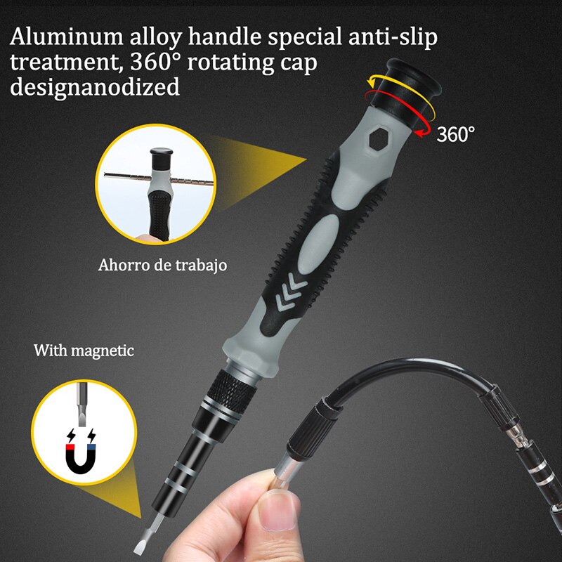 Precision skruvmejsel set 115 in 1 skruvmejsel bit magnetiska torx bitar skruvmejslar handtag telefon reparation handverktygssats