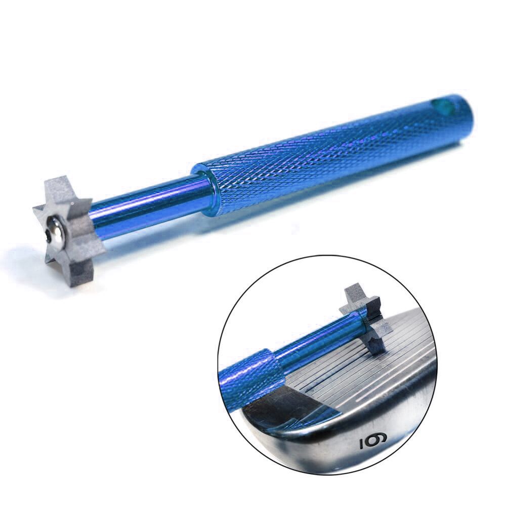 Training Aid Clean Tools Golf Club Groove Sharpener with Brush Iron Wedge V U Blade 6 Cutters Golf Accessories Cleaner Practice: 1 Sharpener Blue