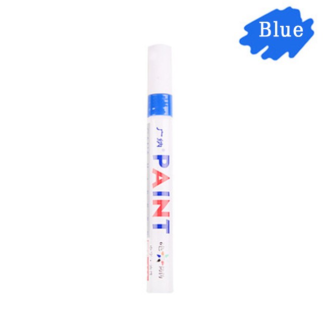 6 Colors White Car Paint Graffti Marker Pen For Volkswagen VW Polo Tiguan Passat B6 B7 B8 T5 T6 Golf UP Vento Arteon Touareg: Blue