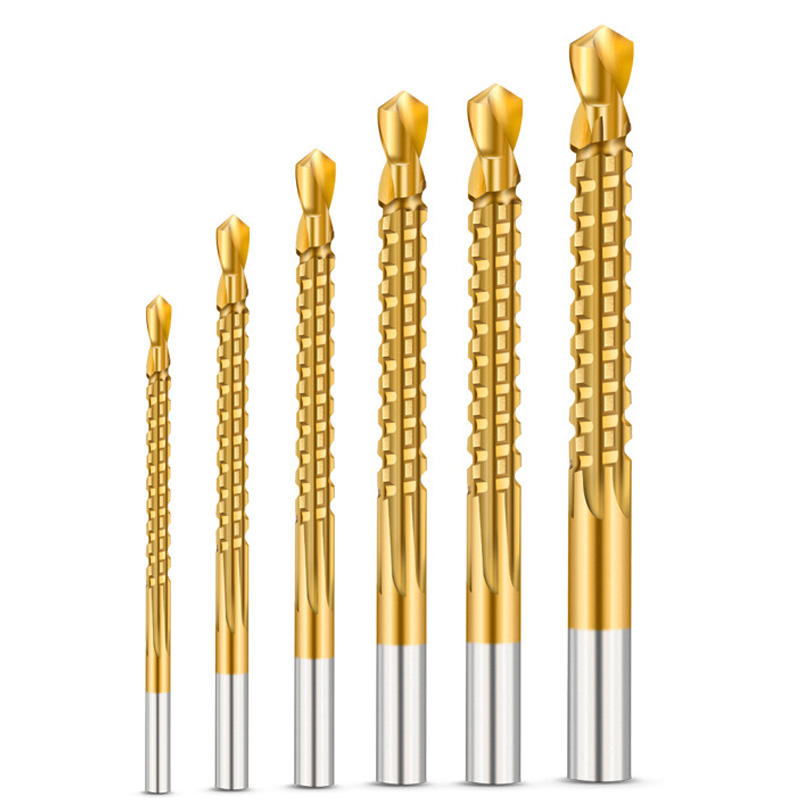 Juego de brocas helicoidales HSS, 6/2 Uds., 3-8mm, ranurado dentado, grifo de corte, sierra en espiral, sierra perforadora de madera, Metal y plástico, herramientas de taladro de titanio