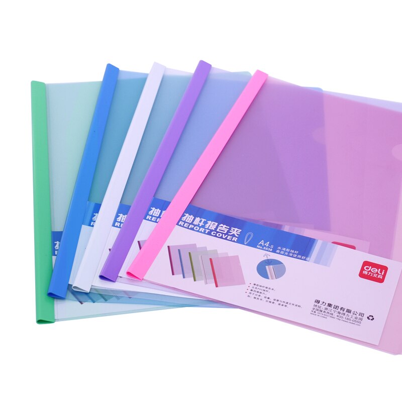 60pcs/set A4 Morandi Color Folder Test Paper and Document Rod Clamp File Folder Business Office Supplies