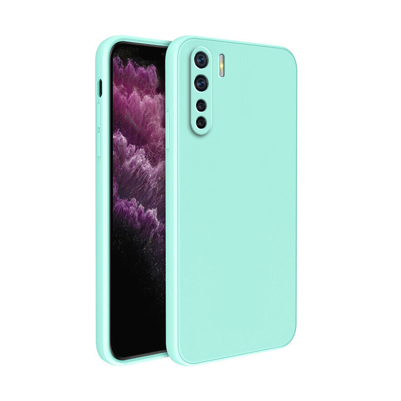 Coque souple originale pour OPPO A91, Protection de caméra, Carcasa carrée en Silicone liquide, luxe, , classique, Funda: Orange