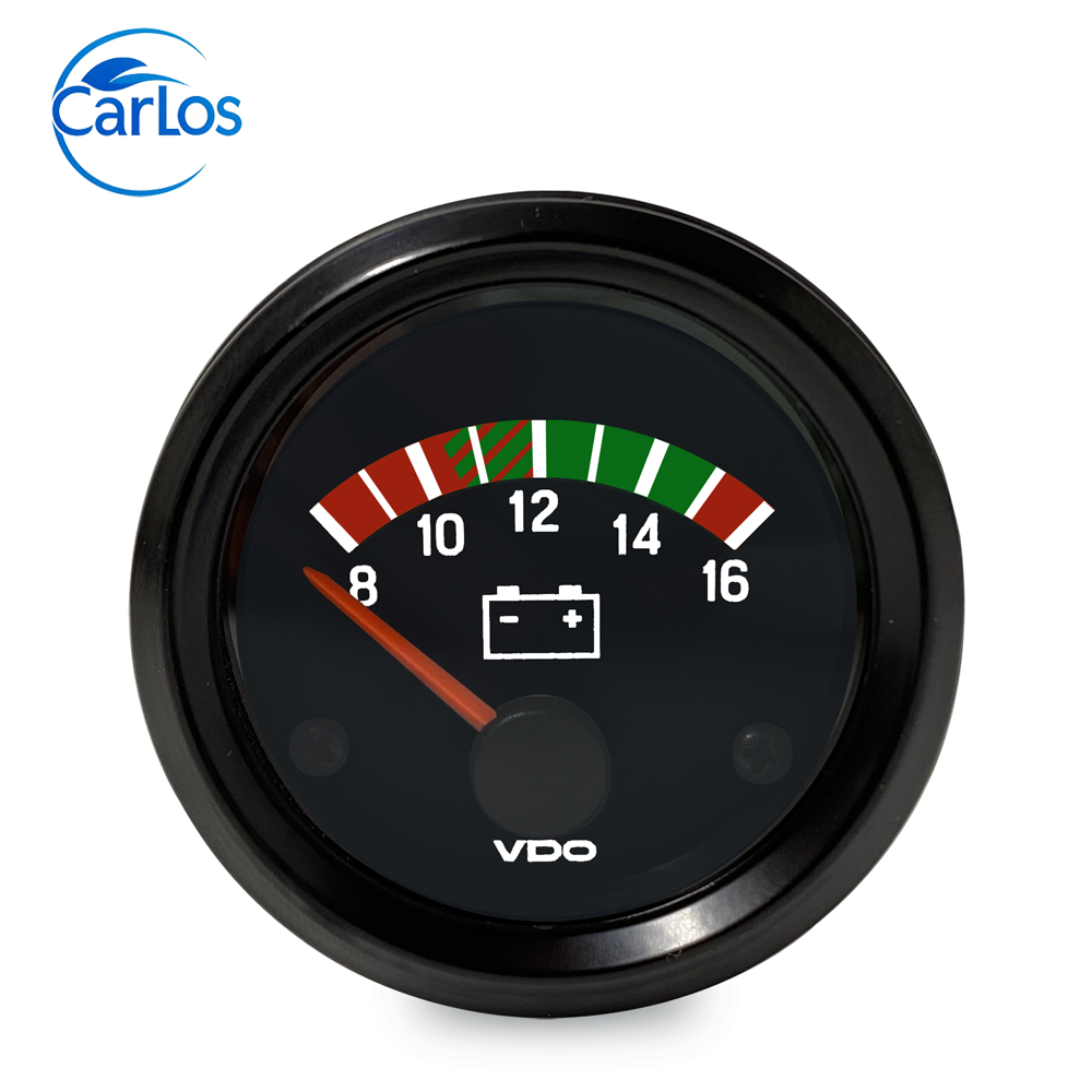 12V/24V VDO Voltmeter Dieselgenerator Set Zubehör Spannungsmesser 8-16V 16-32V: Gold