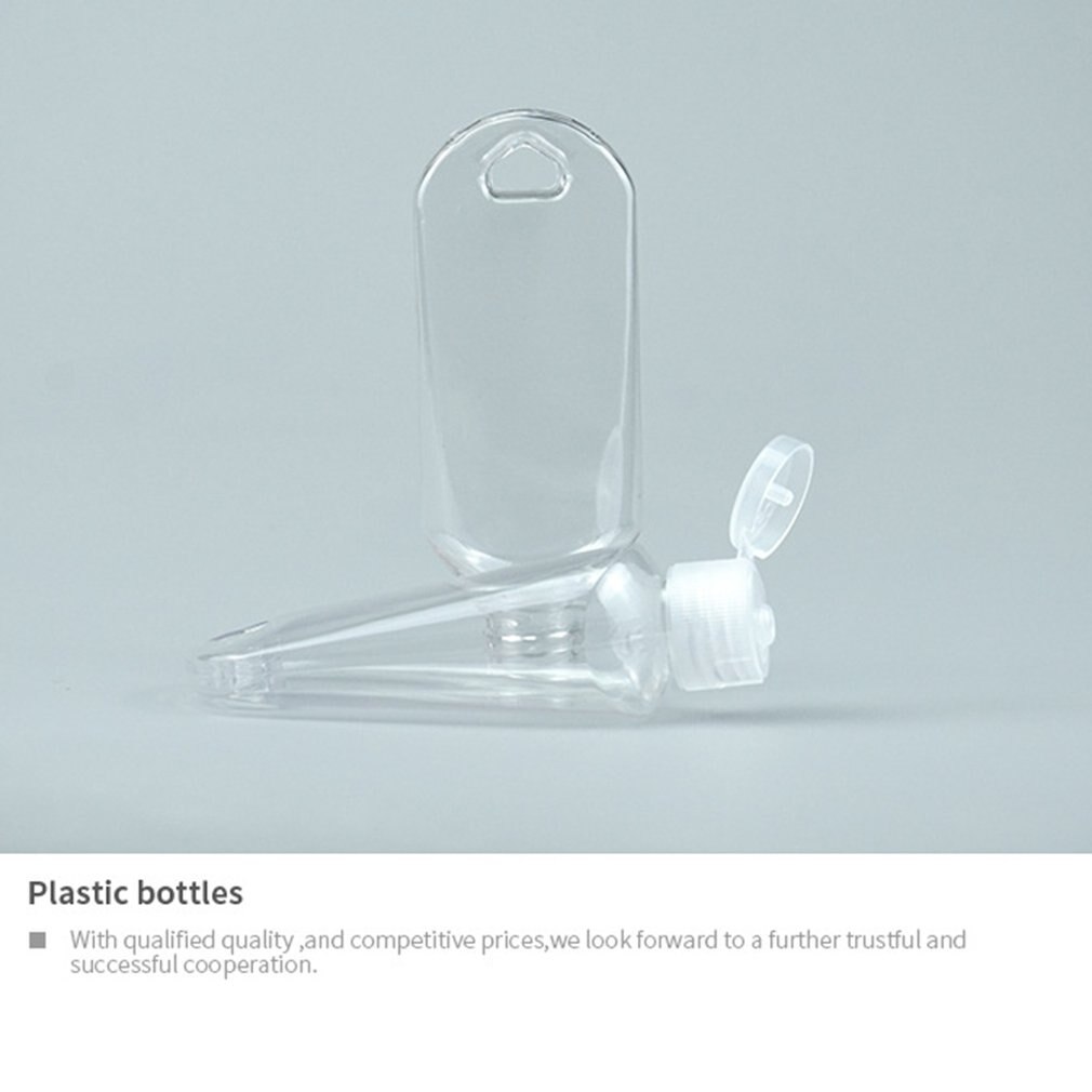 50Ml Transparent Keychain Empty Bottles Travel Plastic Key Ring Mini Bottle Portable Leakproof Containers Flip Cap
