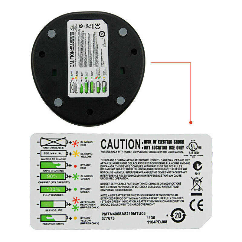 Cargador de batería de escritorio para Motorola CP185 EP350 CP476 CP477 CP1200 CP1300 CP1600 CP1660 CP1668 P140 P145 P160 Radio PMLN5228A