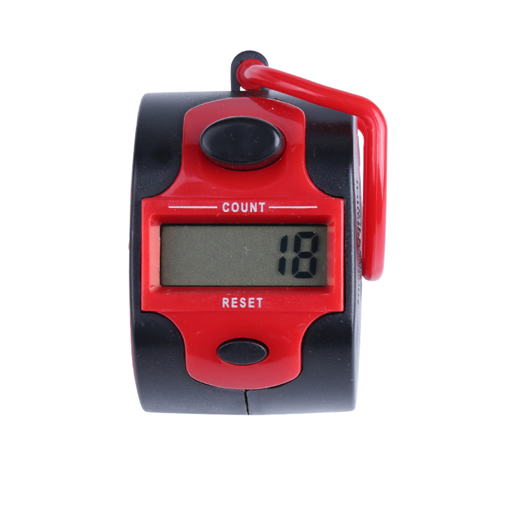 SXH5136 plastic Electronic 5 digital hand tally counter LCD display electronic clicker easy battery change 7 color available: Red