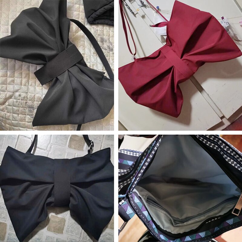 Boog Vrouwen Canvas Handtassen Grote Schoudertassen Crossbody Tassen Dames Tote Vrouwelijke Toevallige Zwarte Rode Handtas Bolsa Feminina