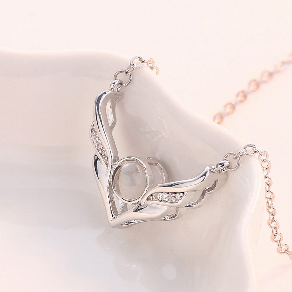 Ketting Voor Vrouwen Bijouterie 100 Talen I Love U Valentijnsdag Aanwezig Geheugen Projectie Ketting Sieraden Цепочка