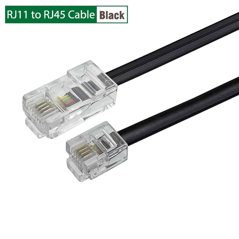 PATCHTEK RJ11 a RJ45 / RJ9 a RJ9 Cable telefónico Adaptador 8p4c 6p4c 4p4c Cable de datos de extensión de voz de auricular modular: Azul claro / 1,8 m