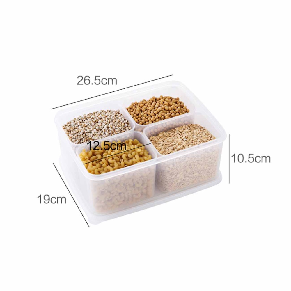 Set de 5 unidades de cajas para almacenar comida, caja para contenedores, contenedor de plástico para cereales y arroz, caja organizadora para nevera para mantener fresca la carne de frutas y pescado