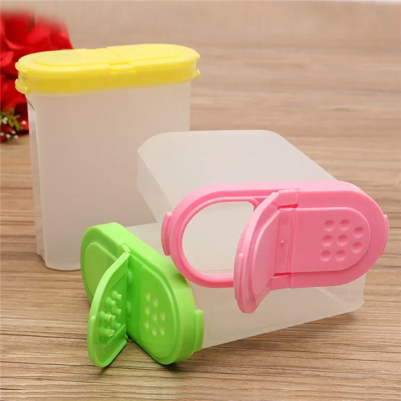 250ml Plastic Food Seasoning Container Kitchen Spice Boxes Jar Double Lid Cereal Condiment Bean Storage Bottle Container