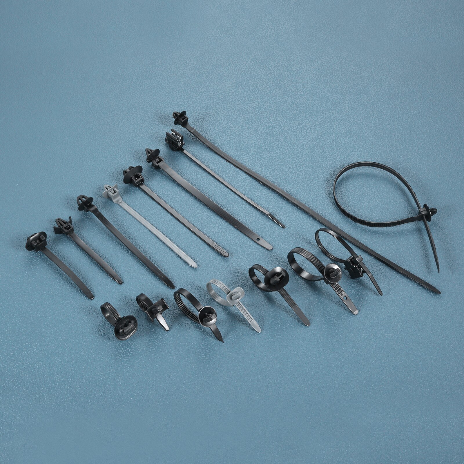 30Pcs Car Fixed Push Mount Wires Tie Cable Fastening Bundled Wire Band Cable Wire Tie Wrap Zip Ties Self Locking Nylon Cable Tie