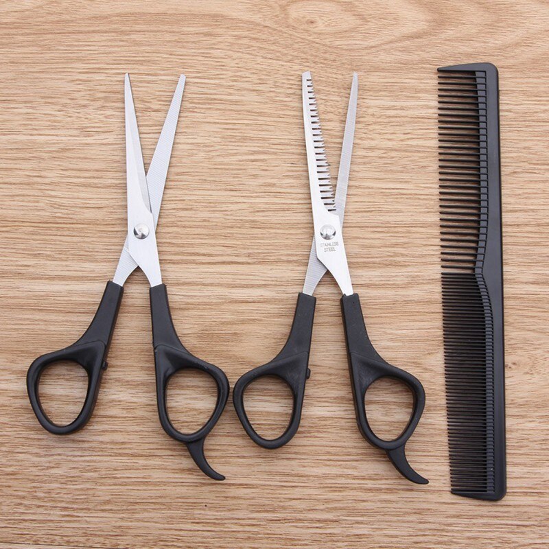 3Pcs Household stainless steel scissors beauty Cutting Thinning hairdressing Set Styling Tool: Default Title