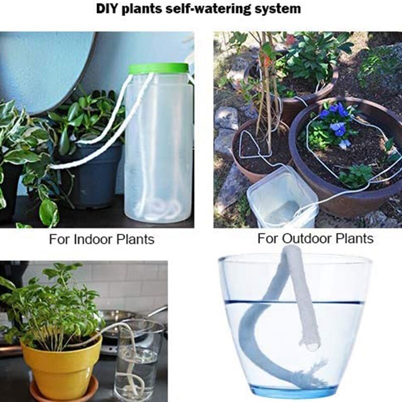 Selvvandende kapillærveke ledning ferieplante sitter diy selvvandende planter pot automatisk vandtransport hydroponic