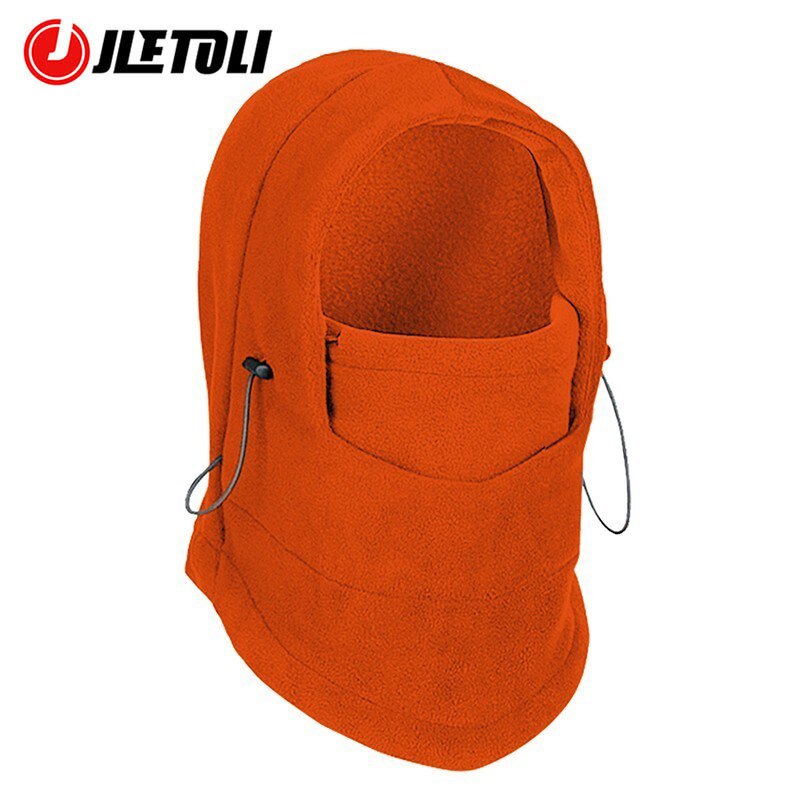 Jetoli-mascarilla térmica de forro polar para ciclismo, máscara de invierno para entrenamiento de esquí, a prueba de viento, al aire libre para bicicleta, gruesa, deportiva: orange