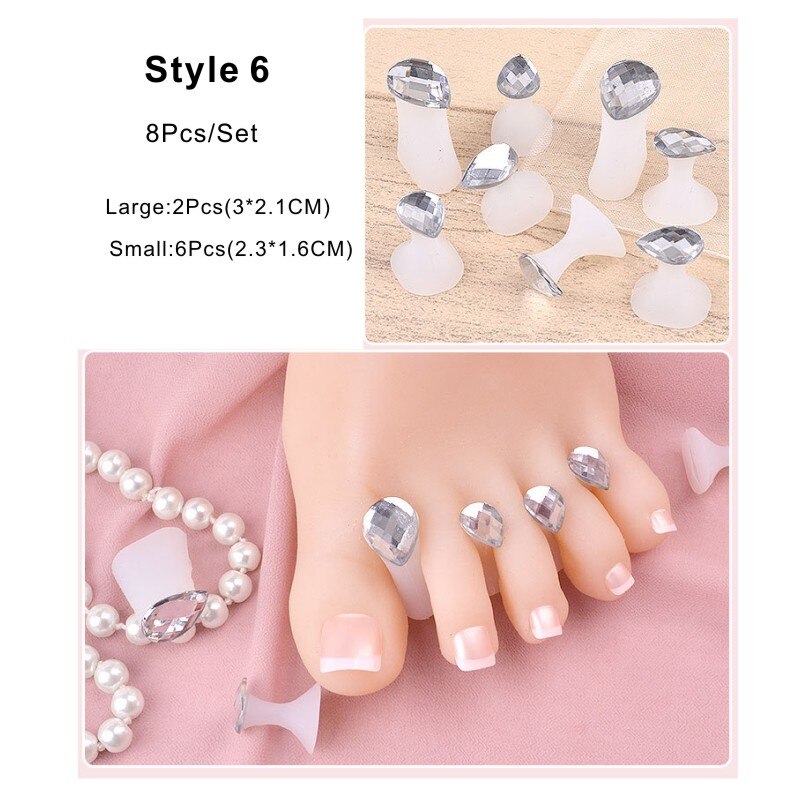 8 teile/satz Silikon Zehe Separator Gänseblümchen Blume Sonnenblumen Waterdrop DIY Füße Kappe Nagel Kunst für Salon Verwenden: Pflaume