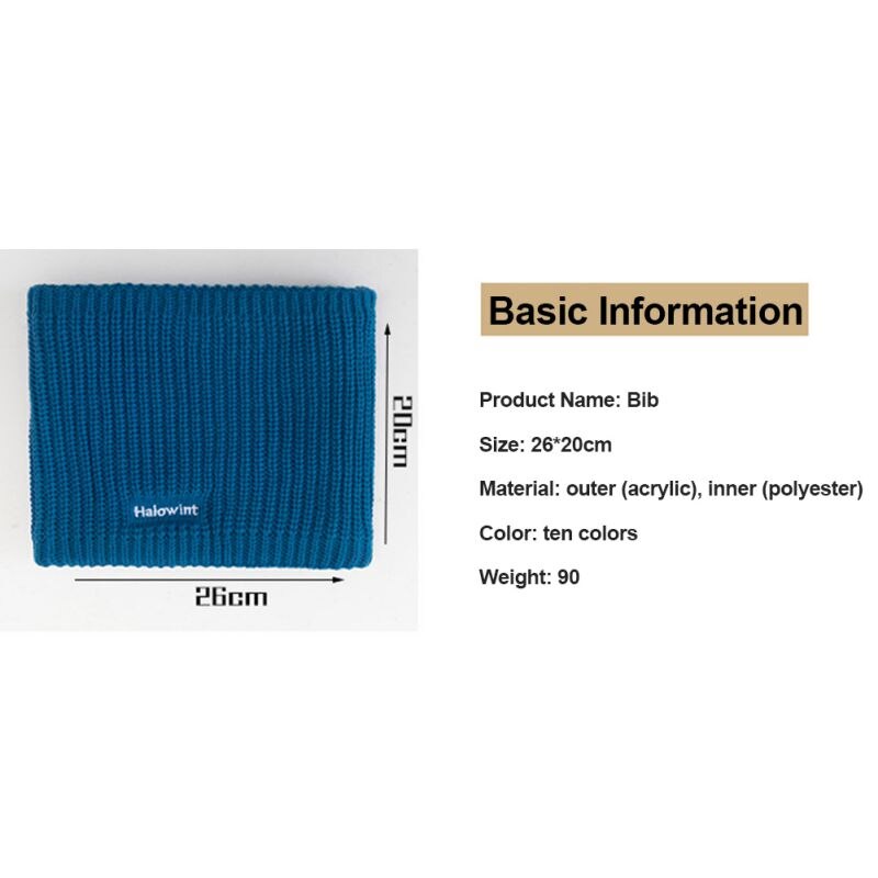 Winter Men's And Women's Snood Plus Velvet Warm Wool Single-loop Pullover Bib Letter Solid Color Thick Collar
