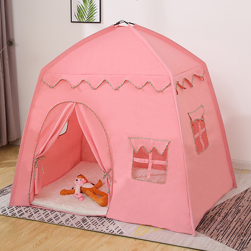 130*100*130cm Kids Indoor Outdoor Castle Princess Tent Bed Little Castle Princess Oversized House Folding Game Birthday: A