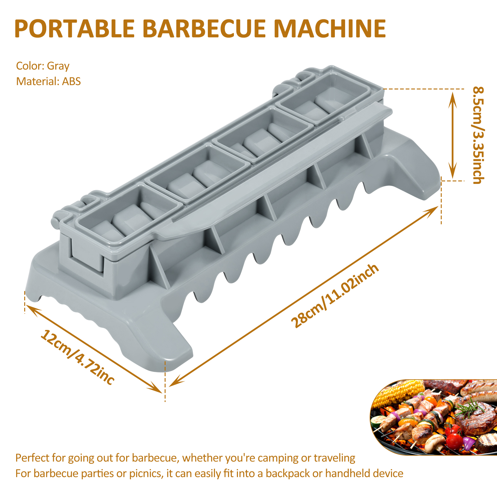 Plastic Kebab Maker Draagbare Pers Kebab Maker Herbruikbare Grote Handleiding Kebab Mold Grillen Tool Barbecue Spiesjes voor Thuis Chef's