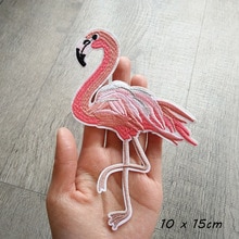 1 pc Flamingo Vlinder Bloem Rose Geborduurde Patches voor Kleding Ijzer op Badge Kleding Sticker Strepen Applique
