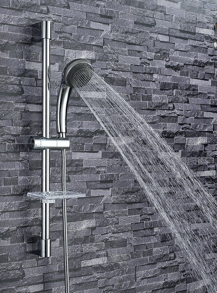 Adjustable 7 Function Sliding Bar Set Wall Mount Shower Riser Slide Bar with Hand Held Shower Sliding Bar Set Column Sliding Bar