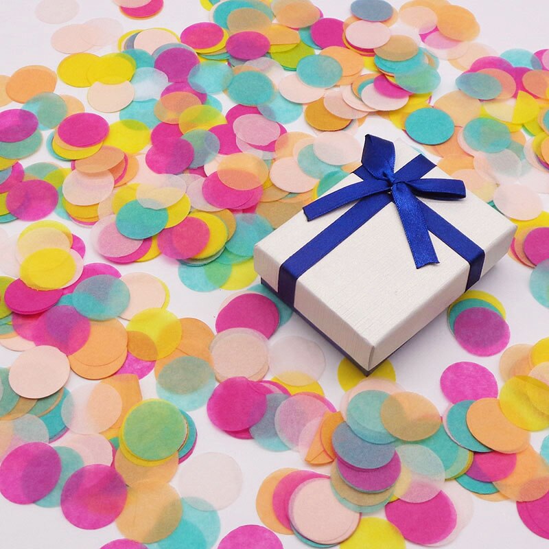 15 g/paczka okrągłe papierowe konfetti mieszane kolor koła kropki tkanki na jasne balony wydarzenie Baby Shower ślubne dekoracje na przyjęcie urodzinowe