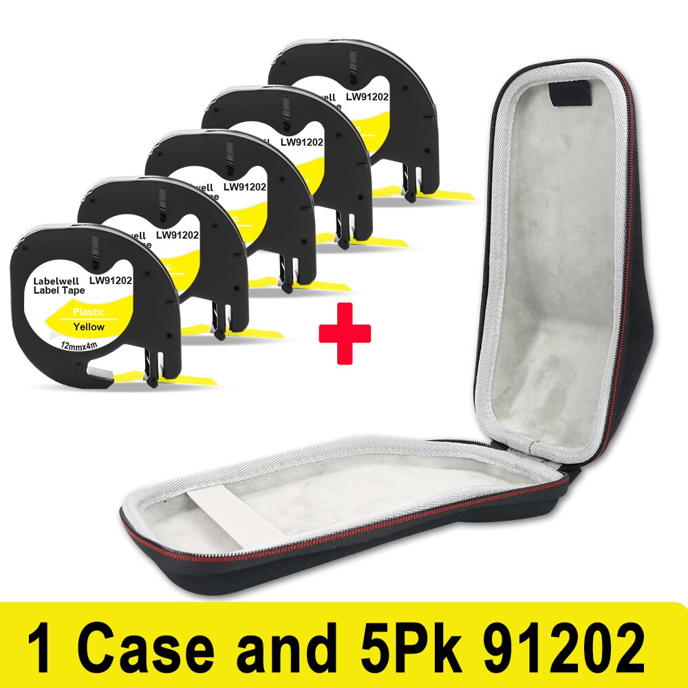 Labelwell ochronny futerał podróżny do Dymo Letratag LT-100H LT100H wytwórnia etykiet twardy futerał do przenoszenia schowek LT 91201 12267: 1 Case 5PK 91202