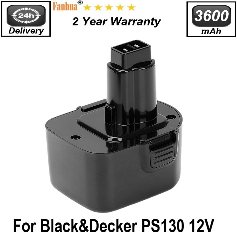 12V 3600mAh akumulator Ni-MH do akumulatora Black Decker PS130 PS130A A9252 A-9252 A9275 A-9275 A9266 elektronarzędzia wymień B